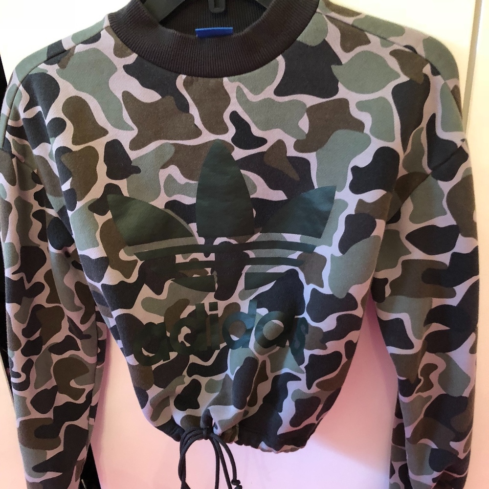 Adidas Camo Drawstring Crew Neck